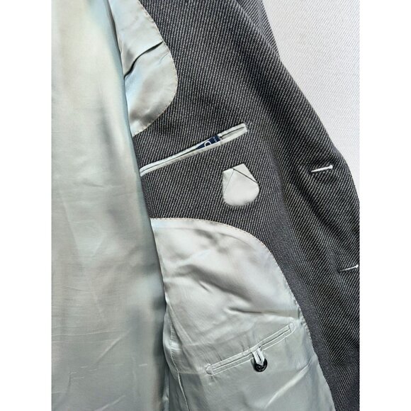Jhane Barnes Mens Wool Preppy Academia Sportscoat Blazer Size 44 Grey - Picture 8 of 16